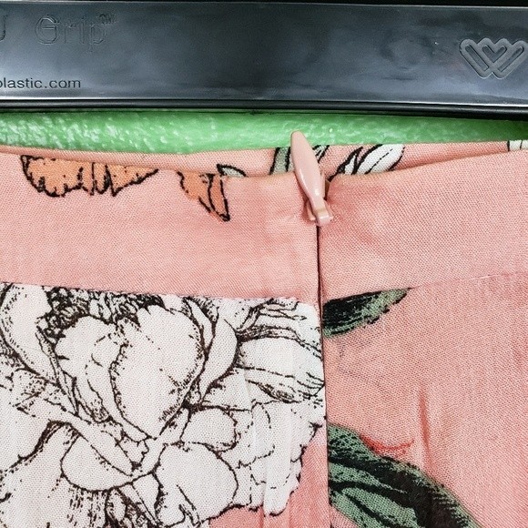 BB Dakota Women's suagr peach floral high rise ruffled bell bottom pants size 0 - Picture 6 of 11